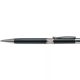   Golyóstoll, fekete, középen fehér SWAROVSKI® kristállyal töltve, 14cm, ART CRYSTELLA®
