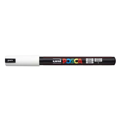 Dekormarker, 0,7 mm, UNI "Posca PC-1MR", fehér