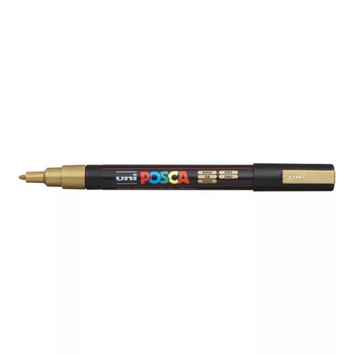 Dekormarker, 0,9-1,3 mm, UNI "Posca PC-3M", arany