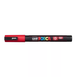 Dekormarker, 0,9-1,3 mm, UNI "Posca PC-3M", piros