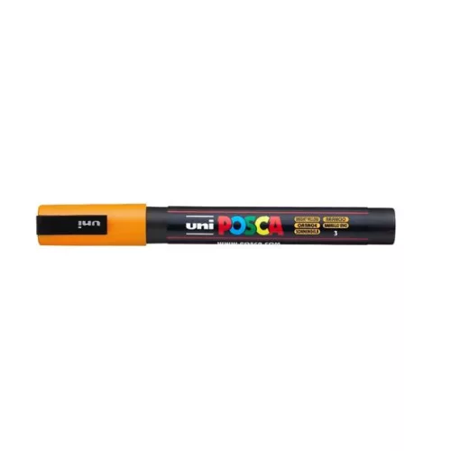 Dekormarker, 0,9-1,3 mm, UNI "Posca PC-3M", ragyogó sárga