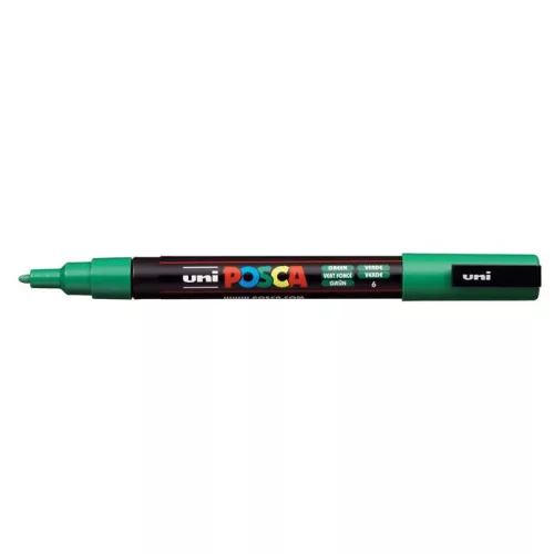 Dekormarker, 0,9-1,3 mm, UNI "Posca PC-3M", zöld