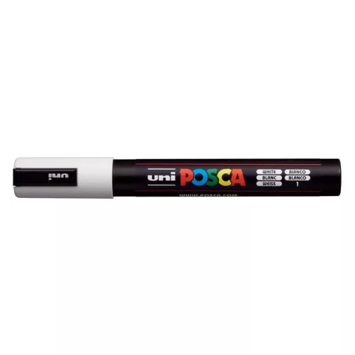 Dekormarker, 1,8-2,5 mm, UNI "Posca PC-5M", fehér