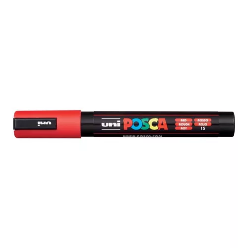 Dekormarker, 1,8-2,5 mm, UNI "Posca PC-5M", piros