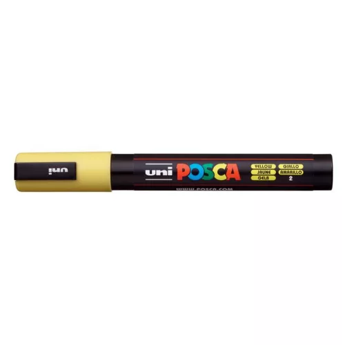 Dekormarker, 1,8-2,5 mm, UNI "Posca PC-5M", sárga