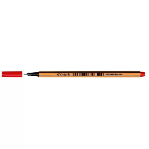 Tűfilc, 0,4 mm, VICTORIA OFFICE,"Slim", piros