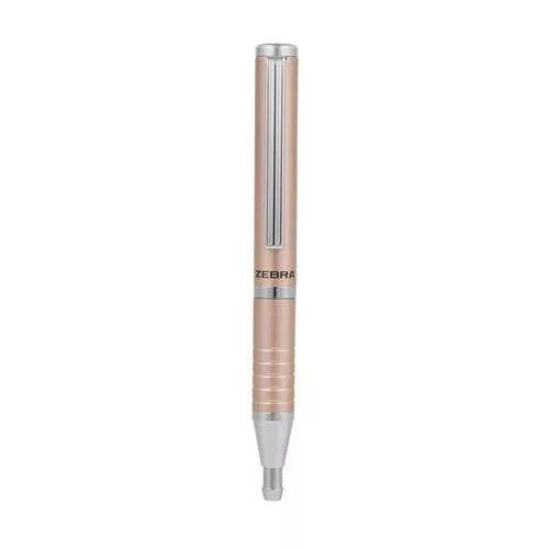 Golyóstoll, 0,24 mm, teleszkópos, rose gold színű tolltest, ZEBRA "SL-F1", kék