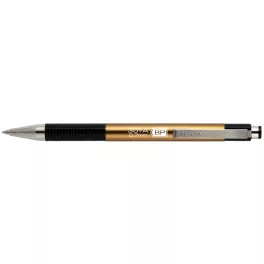   Golyóstoll, 0,24 mm, nyomógombos, arany színű tolltest, ZEBRA "F-301 A", kék