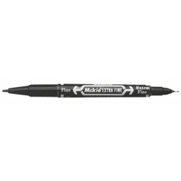   Alkoholos marker, 0,5/1,0 mm, kétvégű, ZEBRA "Mckie Extra Fine", fekete
