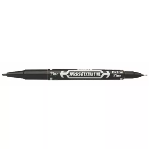 Alkoholos marker, 0,5/1,0 mm, kétvégű, ZEBRA "Mckie Extra Fine", fekete