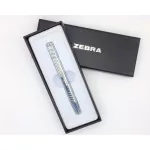 Golyóstoll, 0,24 mm, teleszkópos, ezüst színű tolltest, ZEBRA "SL-F1", kék