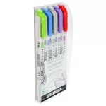Szövegkiemelő készlet, 1,4/4,0 mm, kétvégű ZEBRA "Mildliner Cool & Refined" 5 szín