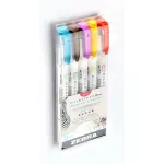 Ecsetirón készlet, kétvégű ZEBRA "Mildliner Warm", 5 szín