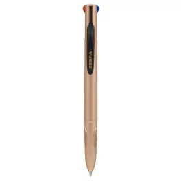   Golyóstoll, 0,37 mm, nyomógombos, négyszínű, ZEBRA "Smooth", rose gold
