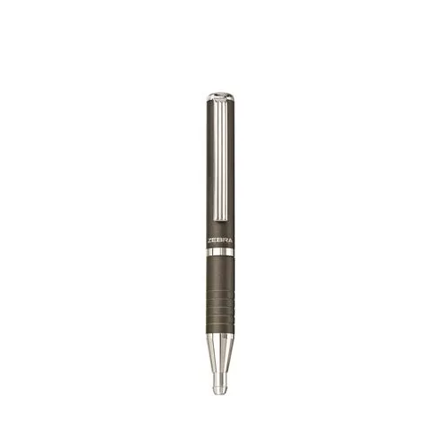 Golyóstoll, 0,24 mm, teleszkópos, metálszürke tolltest, ZEBRA "SL-F1", kék