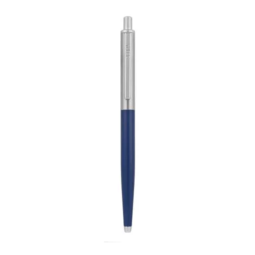 Golyóstoll, 0,24 mm, nyomógombos, ezüst színű klip, kék tolltest, ZEBRA "901", kék