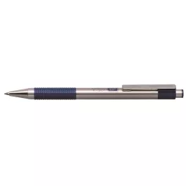   Golyóstoll, 0,24 mm, nyomógombos, rozsdamentes acél, kék tolltest, ZEBRA "F-301", kék