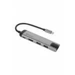 USB elosztó-HUB, USB-C/USB 3.0/HDMI/Ethernet, VERBATIM