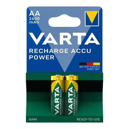 Tölthető elem, AA ceruza, 2x2600 mAh, előtöltött, VARTA "Power"