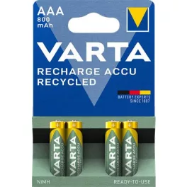   Tölthető elem, AAA mikro, újrahasznosított, 4x800 mAh, VARTA