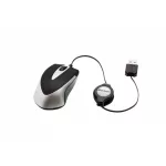 Egér, vezetékes, optikai, kisméret, USB, VERBATIM "Go Mini", ezüst-fekete