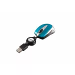 Egér, vezetékes, optikai, kisméret, USB, VERBATIM "Go Mini", ezüst-karibikék