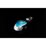 Egér, vezetékes, optikai, kisméret, USB, VERBATIM "Go Mini", ezüst-karibikék