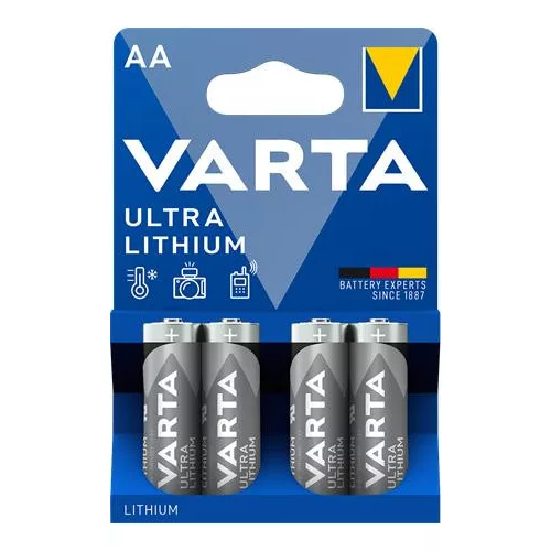 Elem, AA ceruza, 4 db, lítium, VARTA "Ultra Lithium"