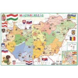   Könyökalátét, kétoldalas, A3, STIEFEL "Gyerek Mo. közigazgatása /Mo. domborzata"